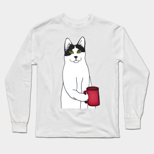 Coffee Chat With a Cat Long Sleeve T-Shirt